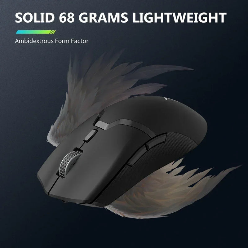 Delux M800 PRO PAW3395 Wireless Gaming Mouse Bluetooth Tri-Mode Connection 26000DPI Huano Pink Switches Macro Mice For PC Gamer