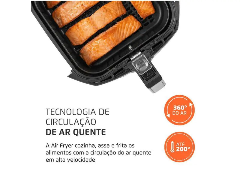 Fritadeira Elétrica sem Óleo/Air Fryer Mondial Family AFN-40-BI Preto 4L com Timer - 110V